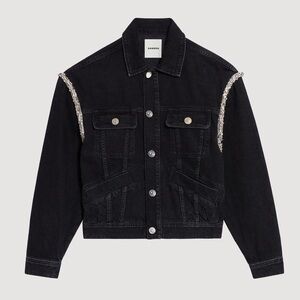 Sandro Oversized denim jacket with rhinestones - FR 40